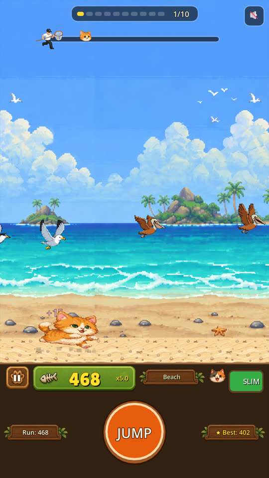 A run along the Beach level.